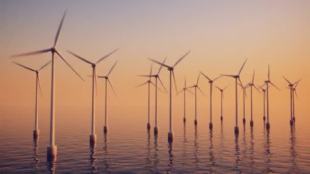 Energie windturbines — Stockvideo