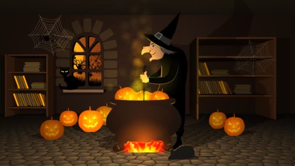 Witch Preparing A Potion — Stock Video