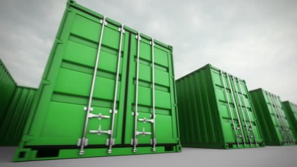 Containers af in de haven dok — Stockvideo