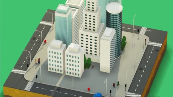 Vista da cidade com edifícios altos — Vídeo de Stock