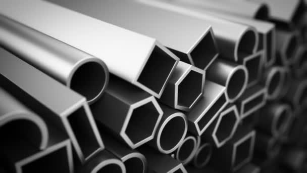 Aluminium profiles in different shapes — Stock Video