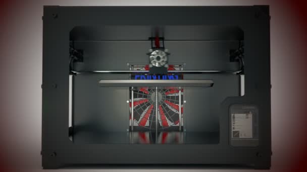 3D-printer belettering tekst afdrukken in 3d — Stockvideo