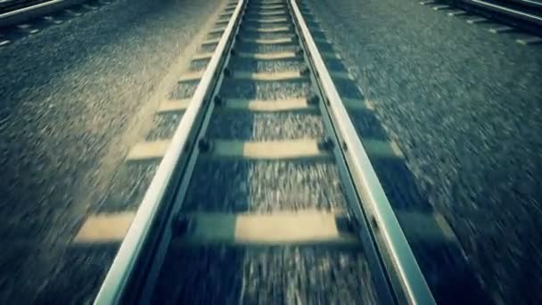 Ride over railroad track. — Stock Video