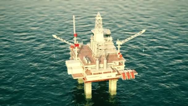 Oil platform on sea — Stock Video