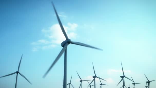 Turbine eoliche che generano elettricità . — Video Stock