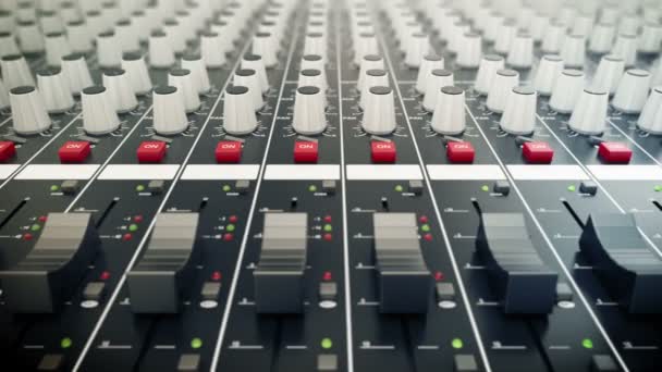 Console de mistura também chamado de mixer de áudio — Vídeo de Stock