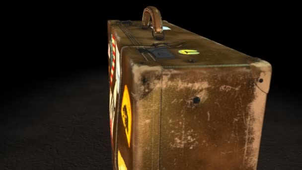 Valise avec les célèbres étiquettes du monde entier 