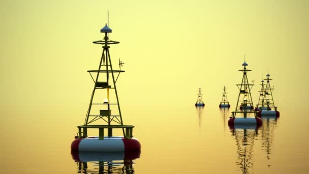 Boya durante el amanecer — Vídeos de Stock