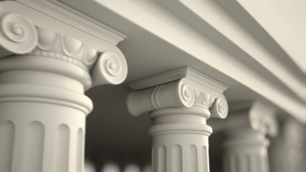 Colonne classiche in stile greco bianco — Video Stock