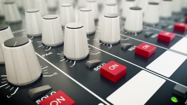 Mischpult auch Audio-Mixer genannt — Stockvideo