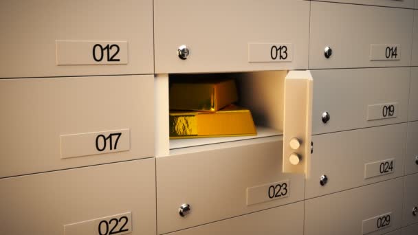 Safe Deposit Lockers In A Bank — Stock Video