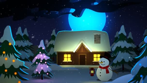 Frohe Weihnachten bei blauem Himmel — Stockvideo