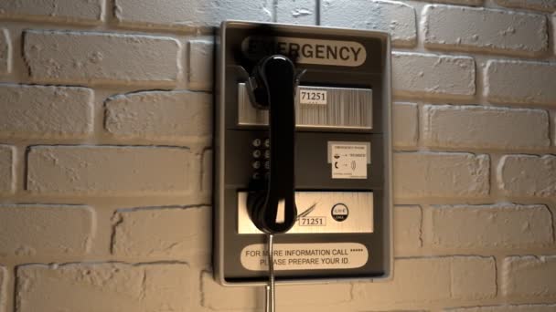 Emergency Telephone On Brick Wall — Stock Video