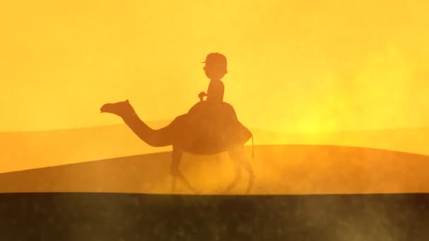 Toeristische reizen op kameel — Stockvideo
