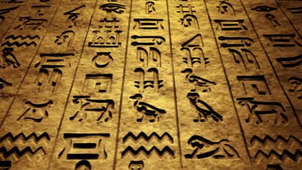 Hieroglyphen-lückenhafte Animation. — Stockvideo