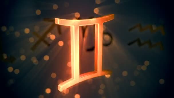 Animation of Gemini zodiac sign. — Stock Video