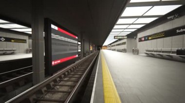 Tren istasyonunda gelen metro treni