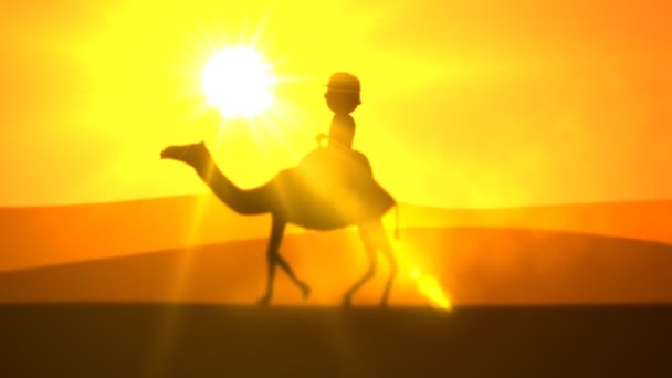 Toeristische genieten van Camel Ride — Stockvideo