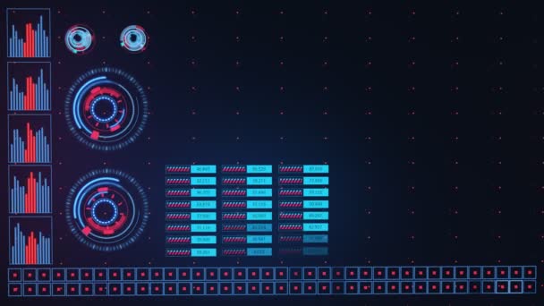 Interfaz gráfica de usuario futurista Relación gráfica fluctuante — Vídeos de Stock