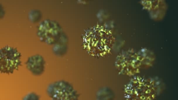 Batteri molecolari del virus del microbo cellulare che galleggiano intorno — Video Stock