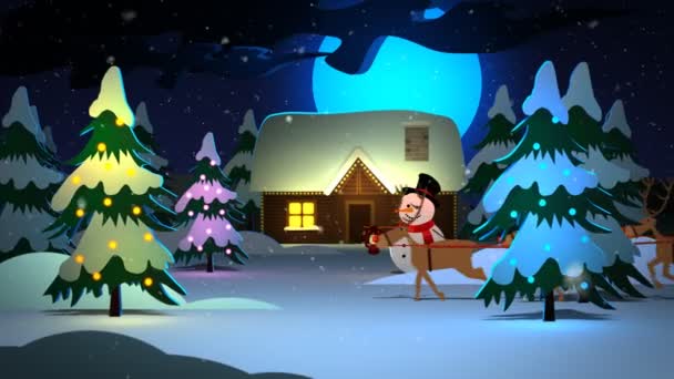 Enfants jouissant Du Père Noël Sur Luge 