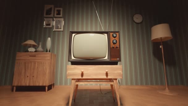 Vecchia televisione vintage — Video Stock