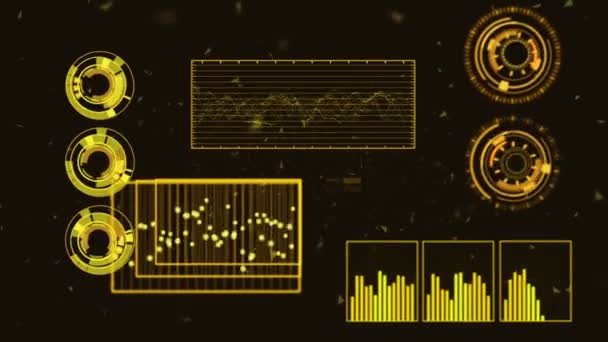 Futurystyczny graficzny interfejs zmieniający wykres współczynnika — Wideo stockowe