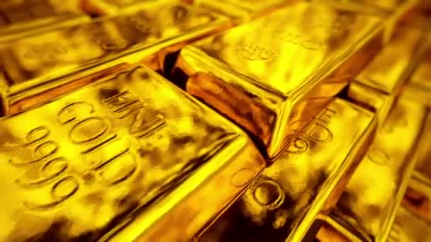 Ekskluzywne sztabki złota — Wideo stockowe