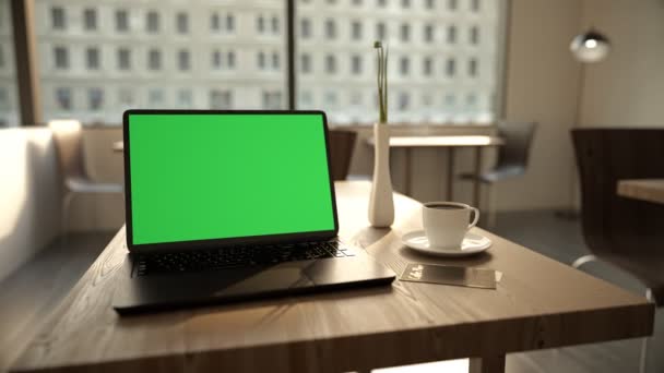 Laptop och en kopp kaffe — Stockvideo