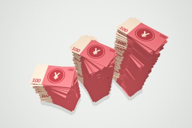 Stacks Of Hundred Chinese Yuan Notes.Finances banking wealth clipart