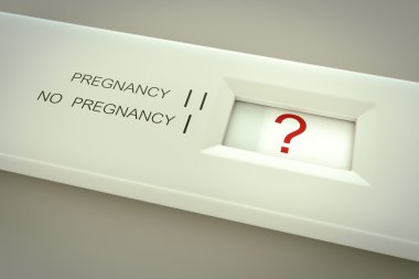 Pregnancy test. Question mark clipart