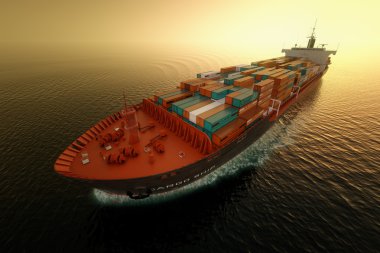 Cargo ship transportation. clipart