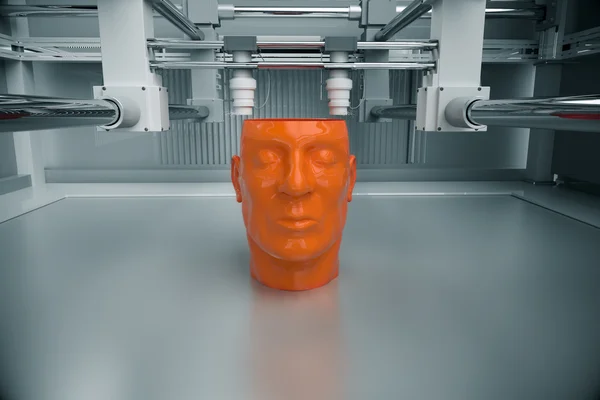3D-Druck des menschlichen Kopfes — Stockfoto