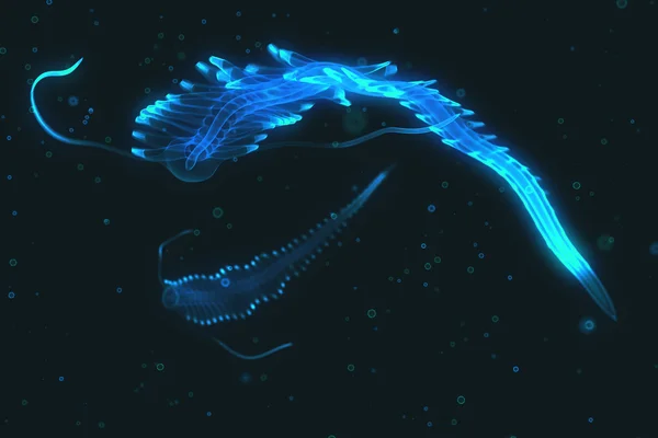 Criatura iluminadora de mar profundo — Fotografia de Stock