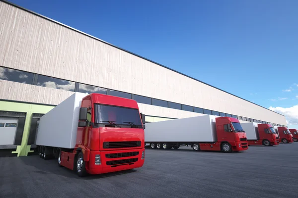 Lossen van lading uit de truck. — Stockfoto