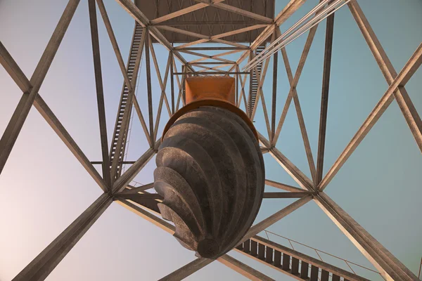 Torre de perfuração ao nascer do sol. Indústria de equipamento de petróleo Derrick de perfuração — Fotografia de Stock