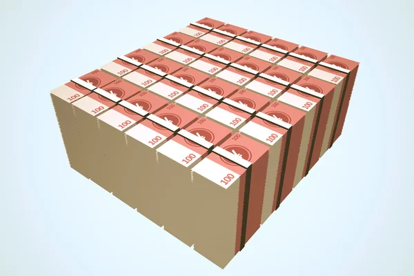 Stacks Of Hundred Chinese Yuan Notes.Finances banking wealth — Stock Photo, Image