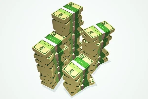 Stacks Of Hundred Euro Notes.Finances riqueza bancária — Fotografia de Stock