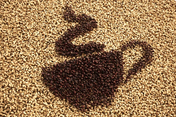 Coffee Cup Made With Coffee Beans — Zdjęcie stockowe