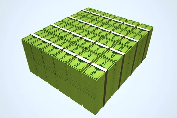 Pilha de cem dólares Notes.Finances riqueza bancária — Fotografia de Stock