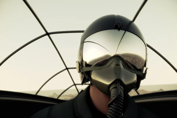 Uçuşta savaş pilotu. Askeri uçak savaş ordu