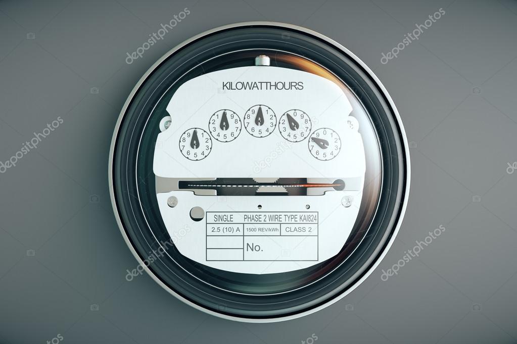 Analog electricity meter showing household consumption. power me