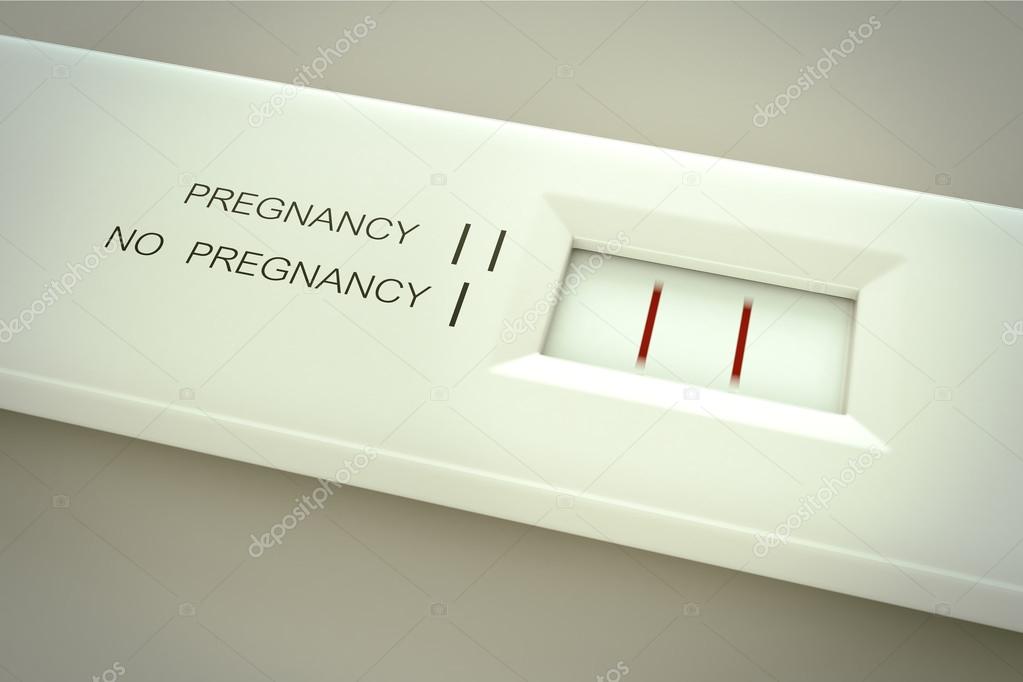 Pregnancy test. Pregnant