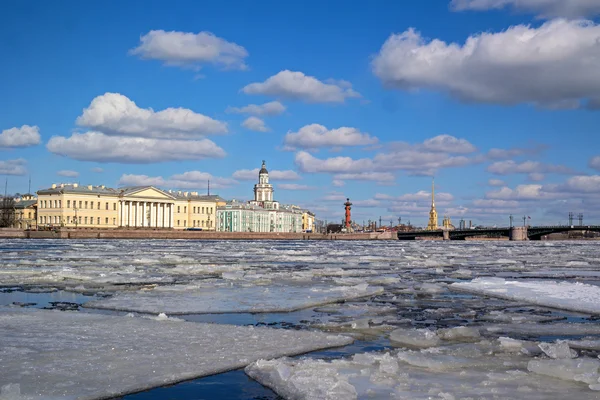 Universidade Embankment São Petersburgo durante as férias de primavera . — Fotografia de Stock