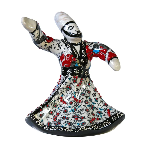 São Petersburgo, Rússia - 26 de abril de 2016: Estatueta cerâmica de um dervixe dançante. Objeto isolado . — Fotografia de Stock