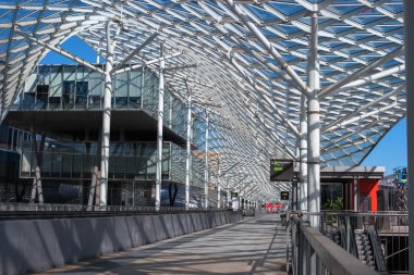 Milan, İtalya - 24 Mayıs 2016: Fiera Milano Rho bir önemli Uluslararası Ticaret Fuarı ve Konferansı görsel iletişim olduğunu.