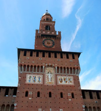 Sforza Kalesi - Castello Sforzesco-, bir kale, Milano, İtalya.