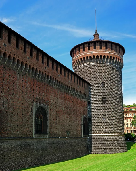 斯福尔扎城堡城堡-斯福尔扎-。米兰，意大利. — 图库照片