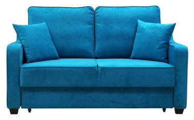 Beyaz arka planda izole kanepe. Kırpma yolu da dahil. Kanepe uyumak için hazır.