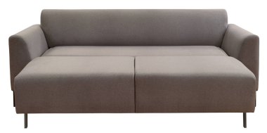 Beyaz arka planda izole kanepe. Kırpma yolu da dahil. Kanepe uyumak için hazır..